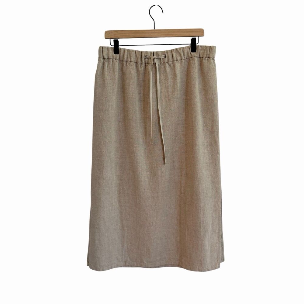 Eileen Fisher Womens Organic Linen Skirt Size M Minimalist Capsule Sustainable